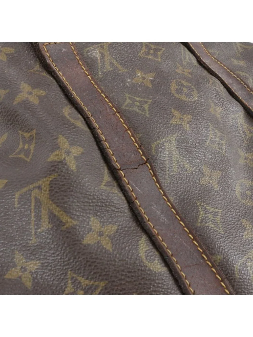 Louis Vuitton Monogram Keepall 50 Leather Boston Bag Tote Carry